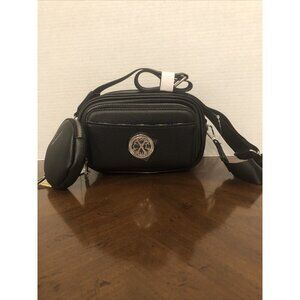 Christian Lacroix EVE Pebble Camera Bag W/Detachable Mini Zip in Black 8”x5”x3”